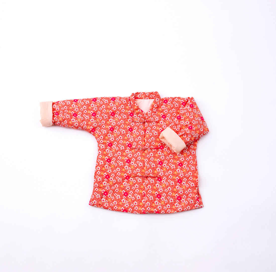 Veste molletonnée enfant Fleurs des îles rose sables