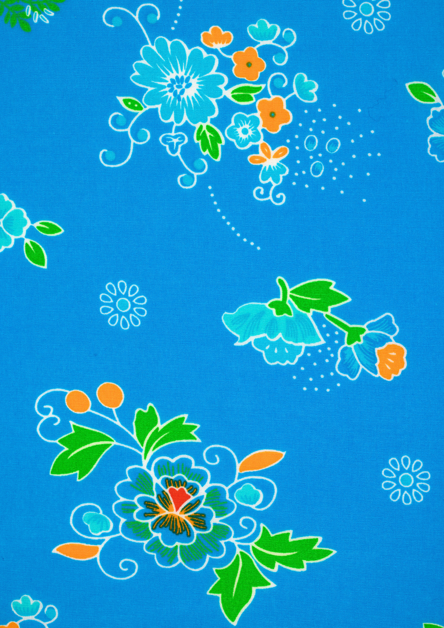 Coupon coton Polska bleu vif