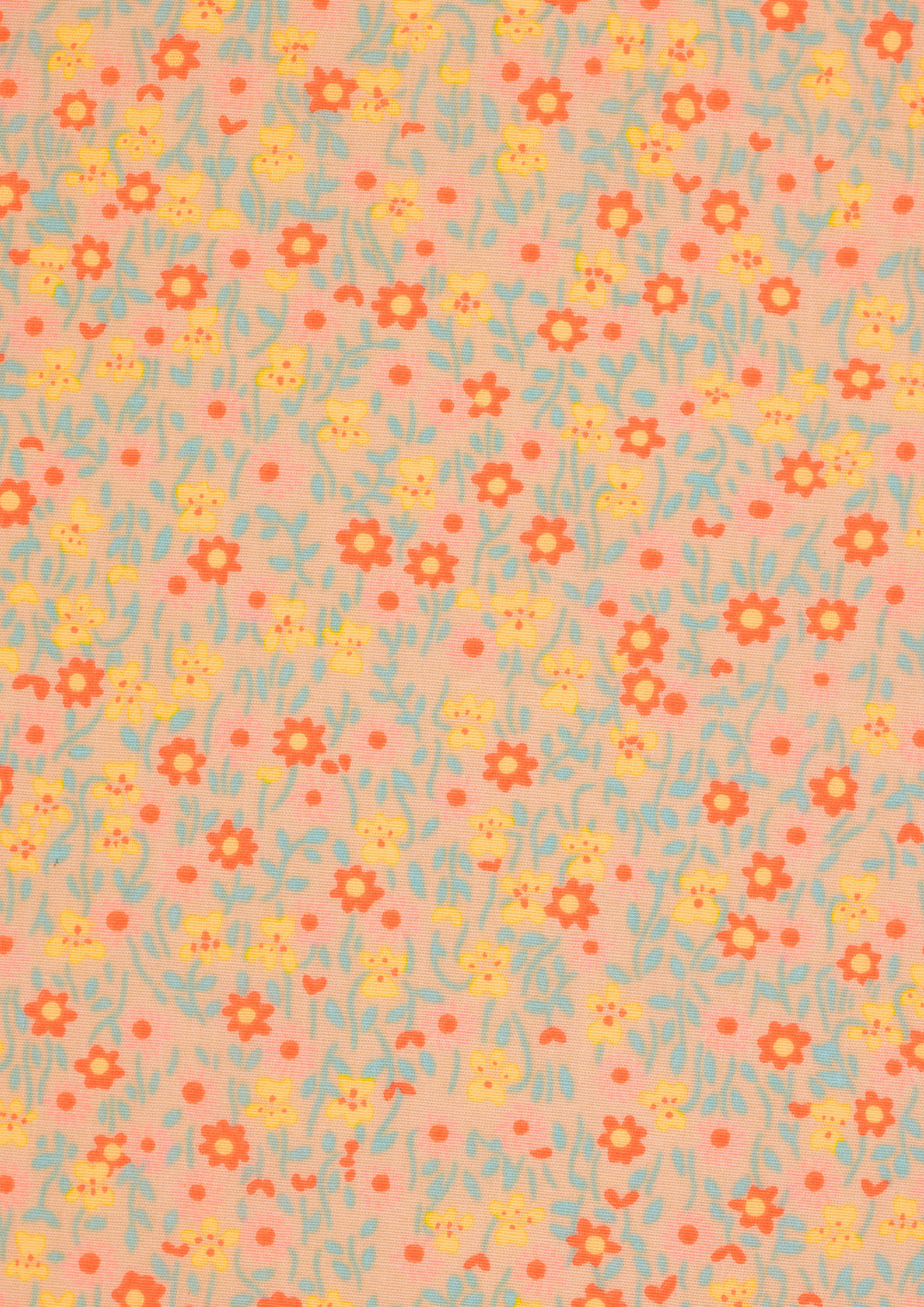 Coupon coton Flower Power blanc