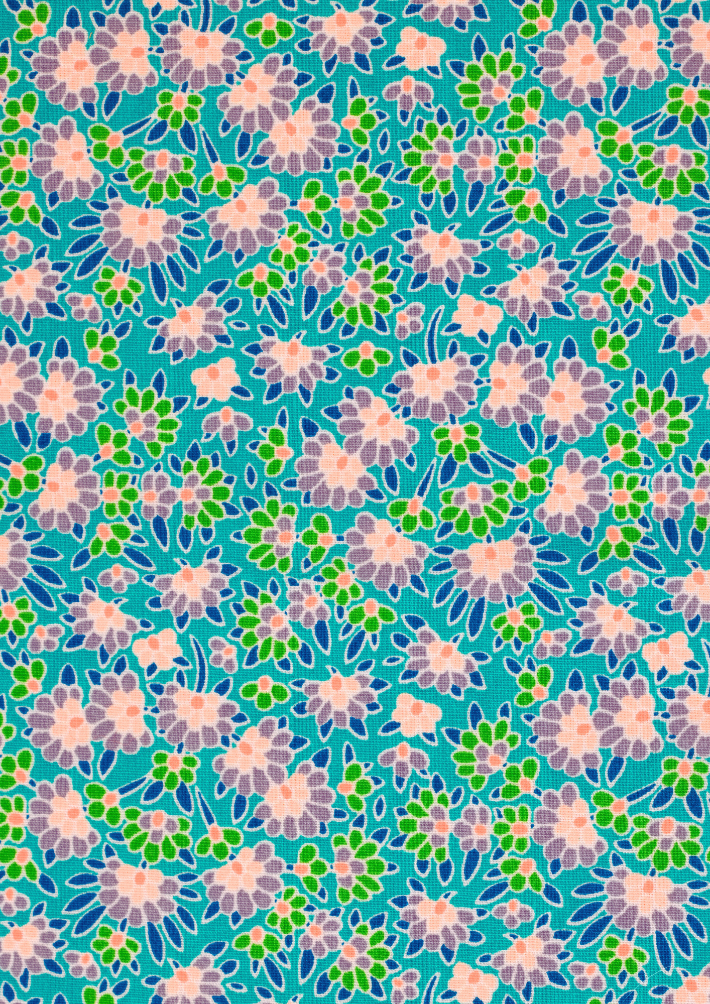 25m Cotton printed Calendula green