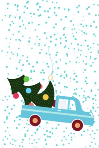 Carte de voeux Merry christmas Wispy snowflakes