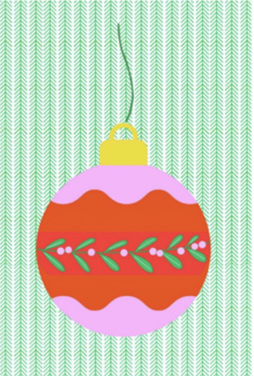 Carte  de voeux Merry & Bright Xmas Glyph