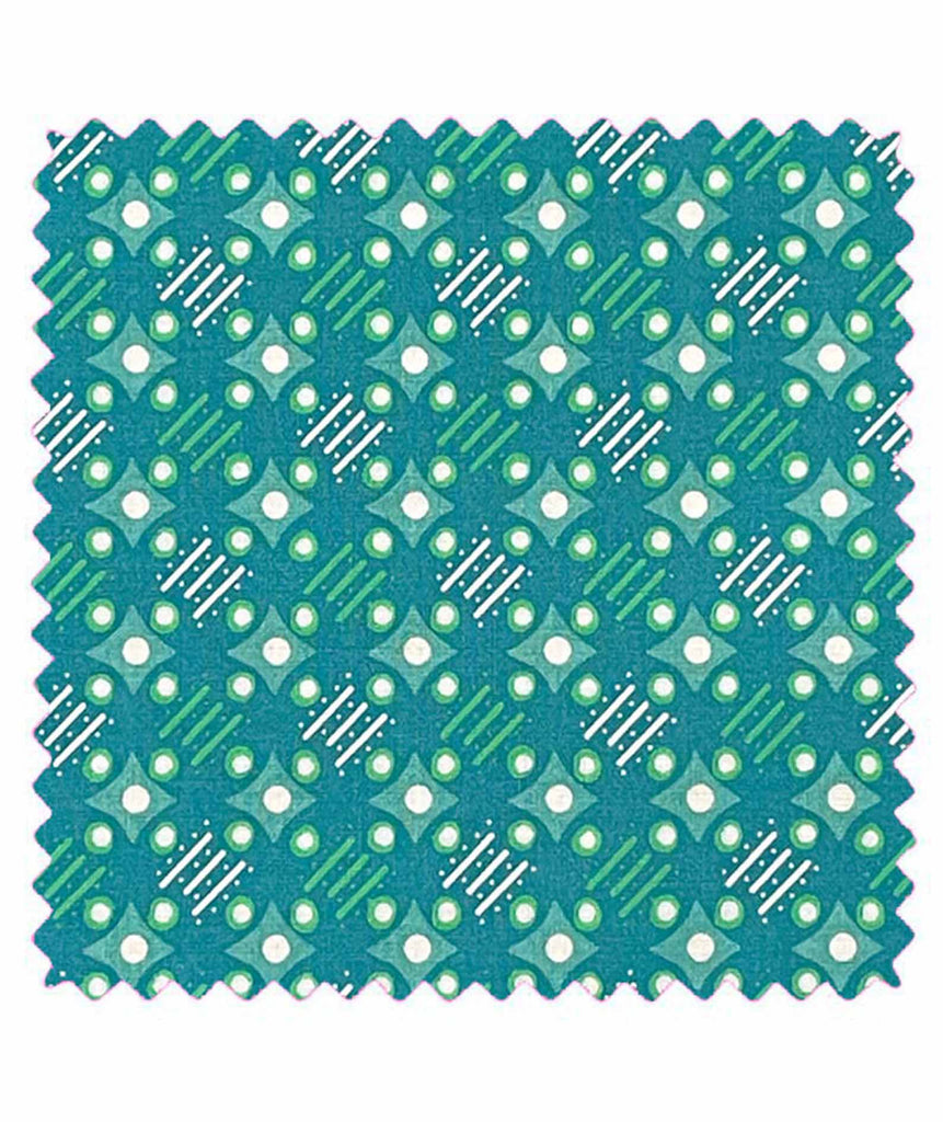 Coton imprimé Satellite of love vert boréal