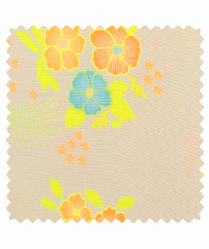 Coton imprimé Folksy écume