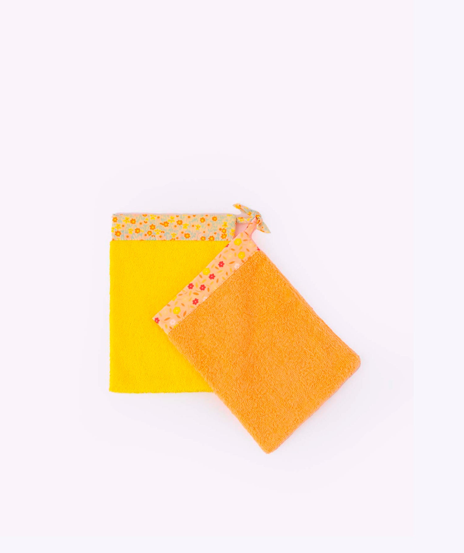 Pink Flower Power washcloth