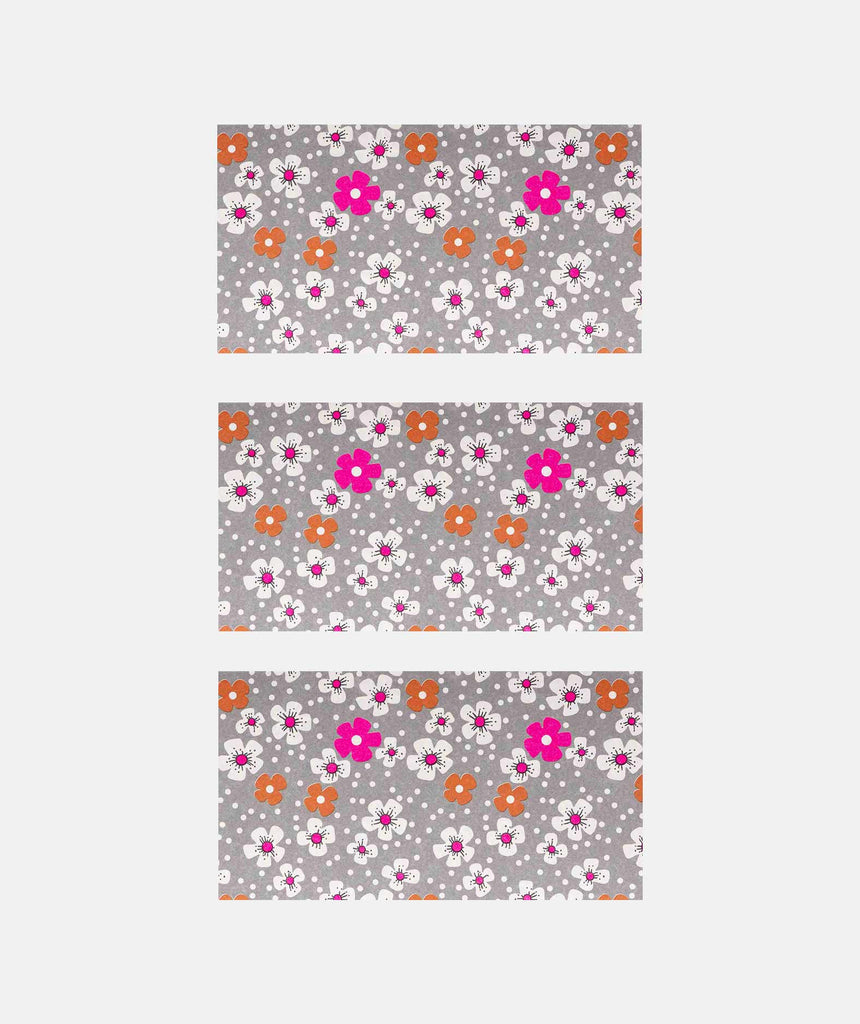 Papier imprimé 3 feuilles Fleurs des îles gris Petit Pan