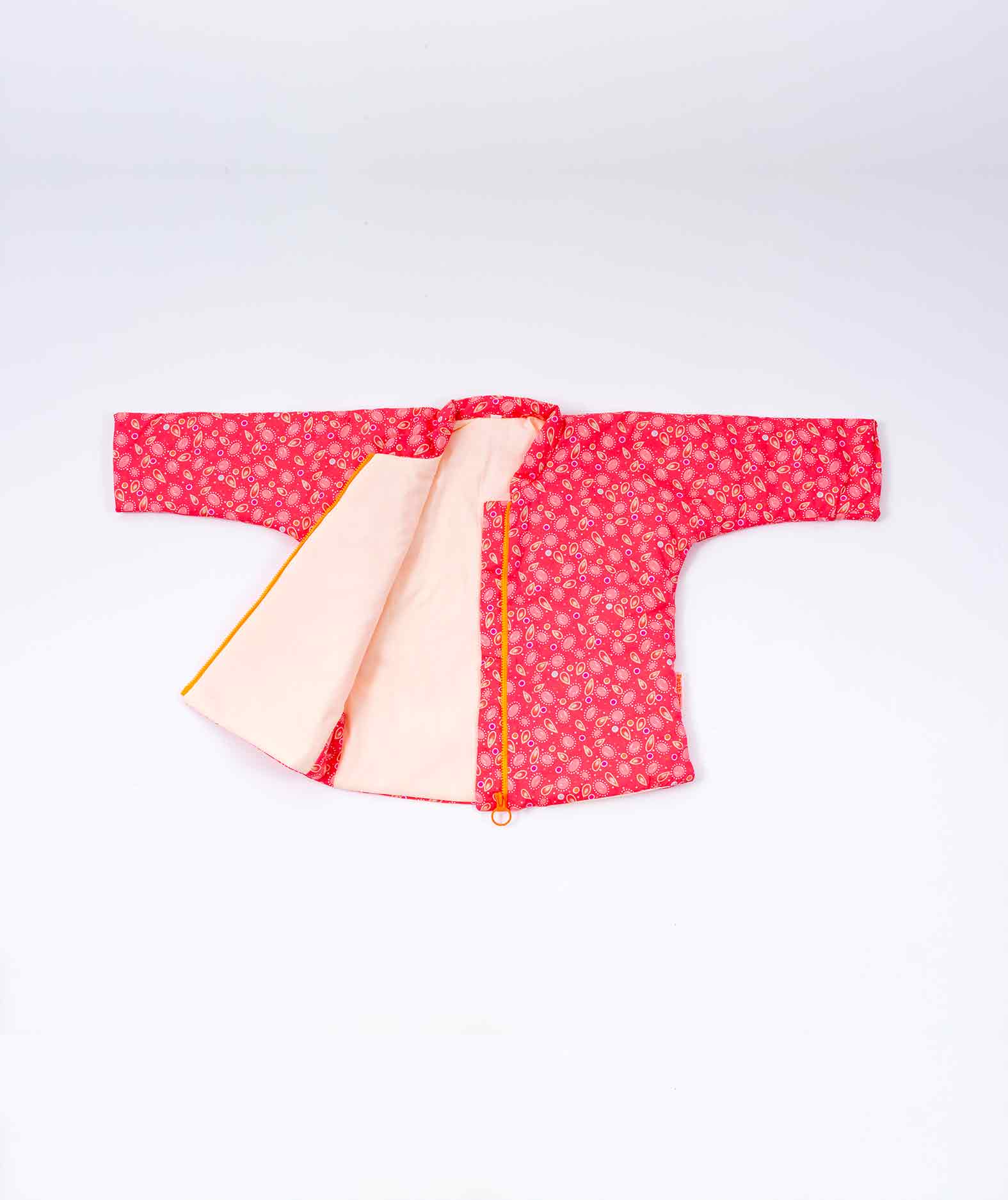 Veste enfant droite à zip Tsigane rose indien Petit Pan